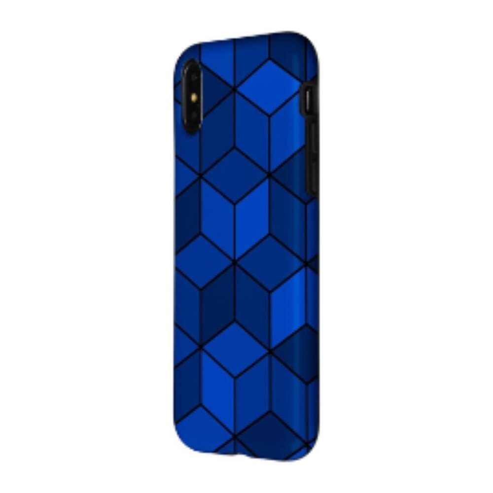 (Blue) Box Design Tough Silicone Case for iPhone XS